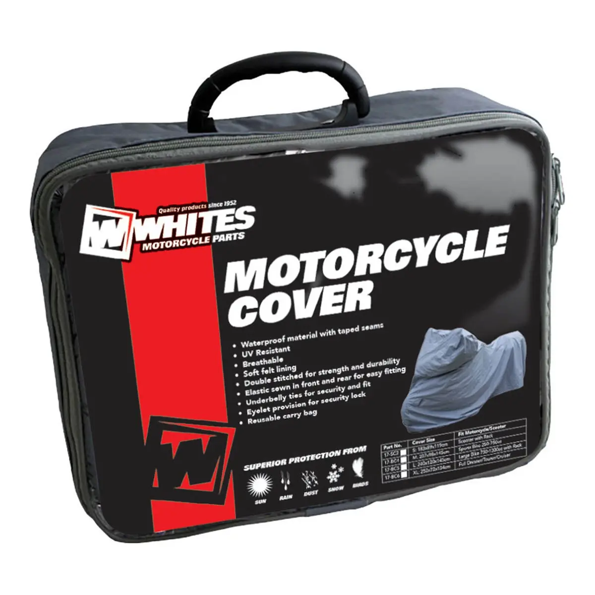 Whites Premium Bike Cover - Sport Bike 250-750Cc 1