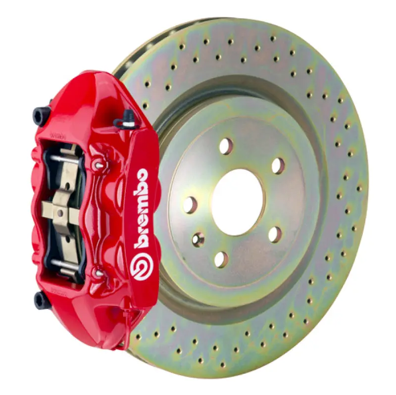 Brembo Gt Big Brake Kit – Front – 2008–2013 Volvo C30 – 4-Piston Calipers, 336X28Mm Drilled Rotors – Red Finish 1