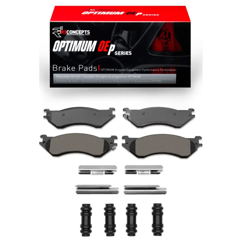 R1 Optimum Oe Brake Pad & Hardware Kit — Front Axle, 1997–2004 Dodge Ram 1500 Pickup 1