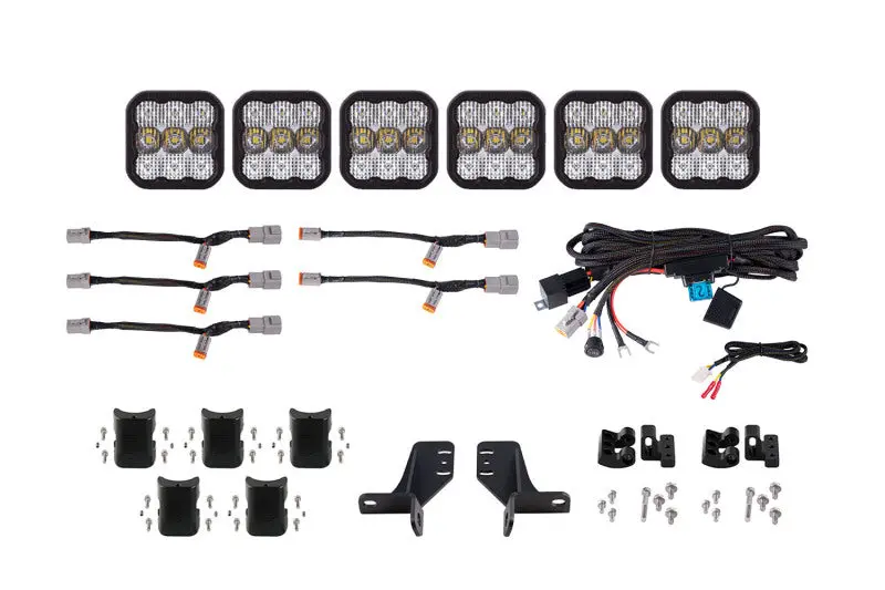 Diode Dynamics Ss5 6-Pod Grille Lightbar Kit For Ford Bronco – Crosslink Pro System With White Combo Leds 1