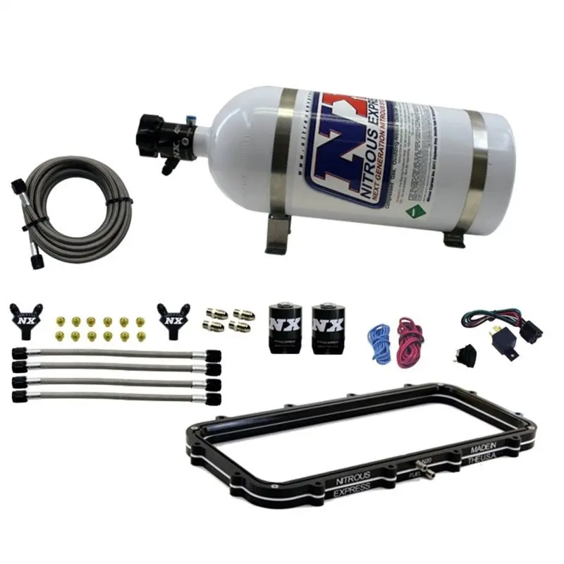 Nitrous Express Holley High Ram Plenum Nitrous Plate Kit – Includes 12-Lb Bottle 1