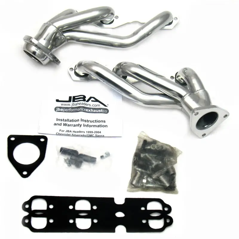 Jba Cat4Ward Header For 2003–2013 Gm Trucks With 4.3L V6 – 1-1/2In Primary Tubes, Silver Coated 1