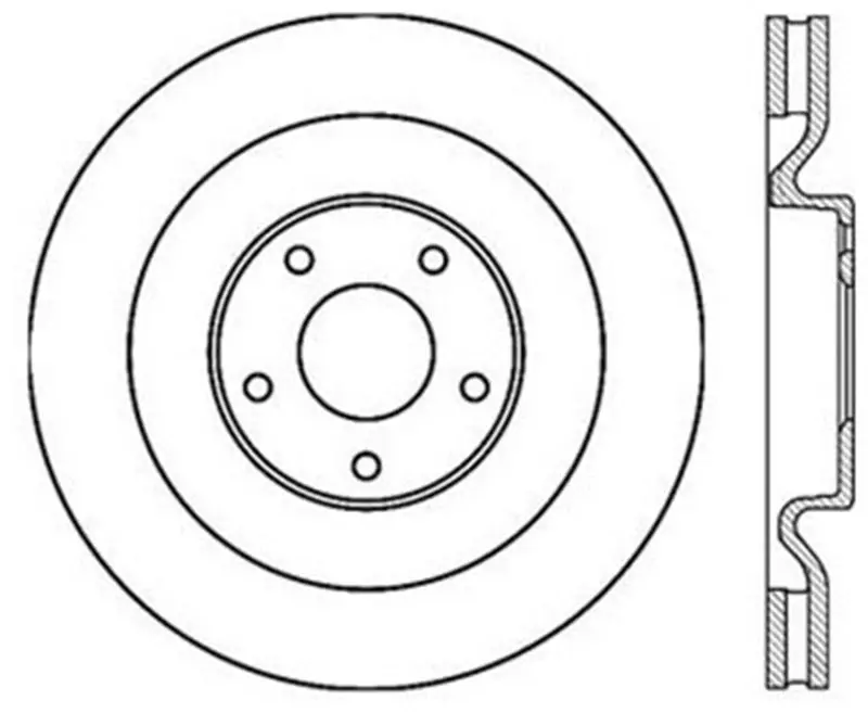 Stoptech Power Slot Cryo-Treated Slotted Rotor — Front Left, 2006–2010 Corvette Z06 & 2010 Grand Sport 1