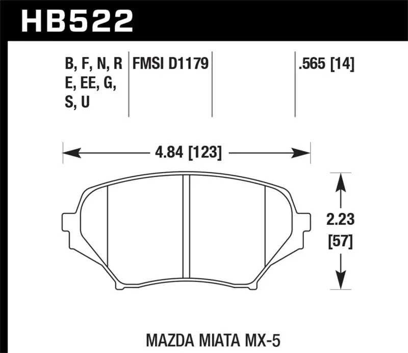 Hawk Blue Race Front Brake Pads For 2006–2010 Mazda Mx-5 Miata Base Model 1