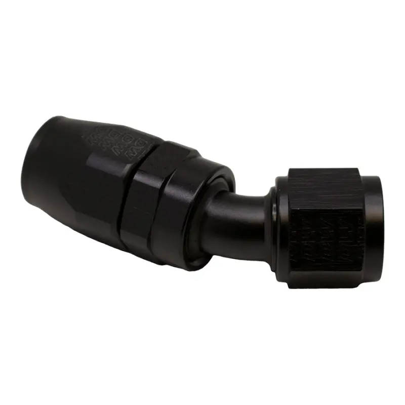 Deatschwerks 10An Female Flare Swivel Hose End – 30° Angle, Matte Black Anodized 1