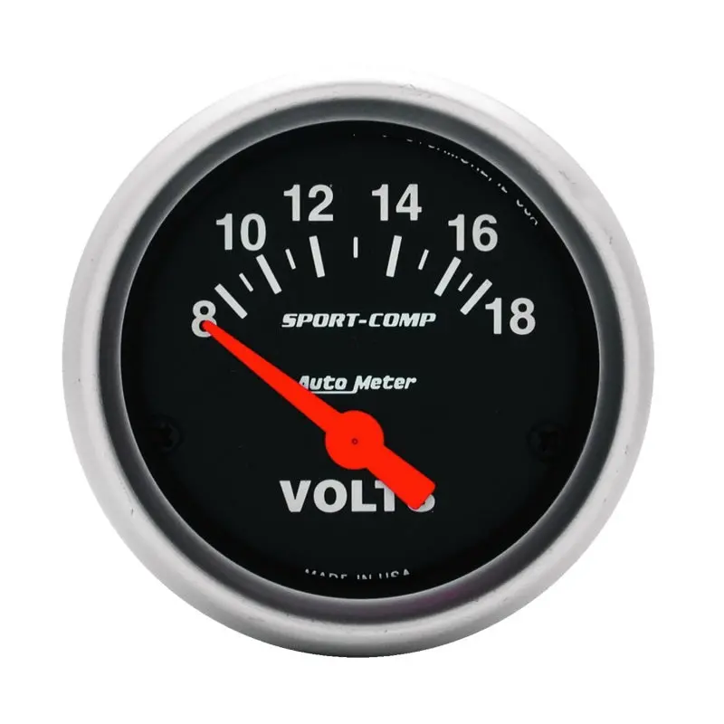 Autometer Sport-Comp Electronic Voltmeter – 52Mm Dial, Wide-Range 8–18V Monitoring 1
