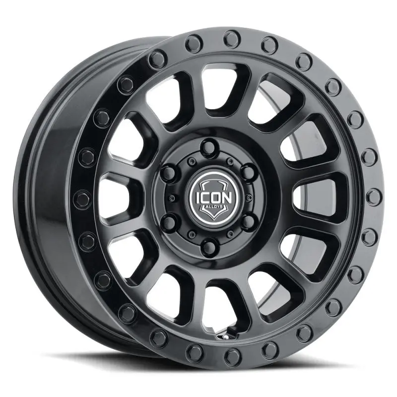 Icon Hulse Forged Alloy Wheel – 17X8.5In, 5X5.5In Bolt Pattern, Zero Offset, 4.75In Backspace, Dual Black Finish 1