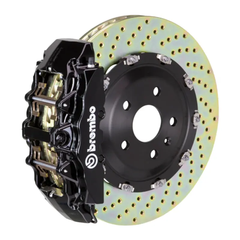 Brembo 14-18 A45 Amg Front Gt Bbk 6 Piston Cast 380X34 2Pc Rotor Drilled-Black 1