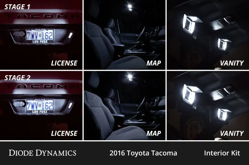 Diode Dynamics Interior Led Upgrade Kit For Toyota Tacoma (2016–2023) – Cool White, Stage 2 Package 2