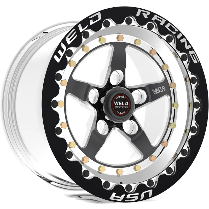 Weld Weldstar 15X10 / 5X4.5 Bp / 6.5In. Bs Polished Wheel - Black Single Beadlock Mt 1