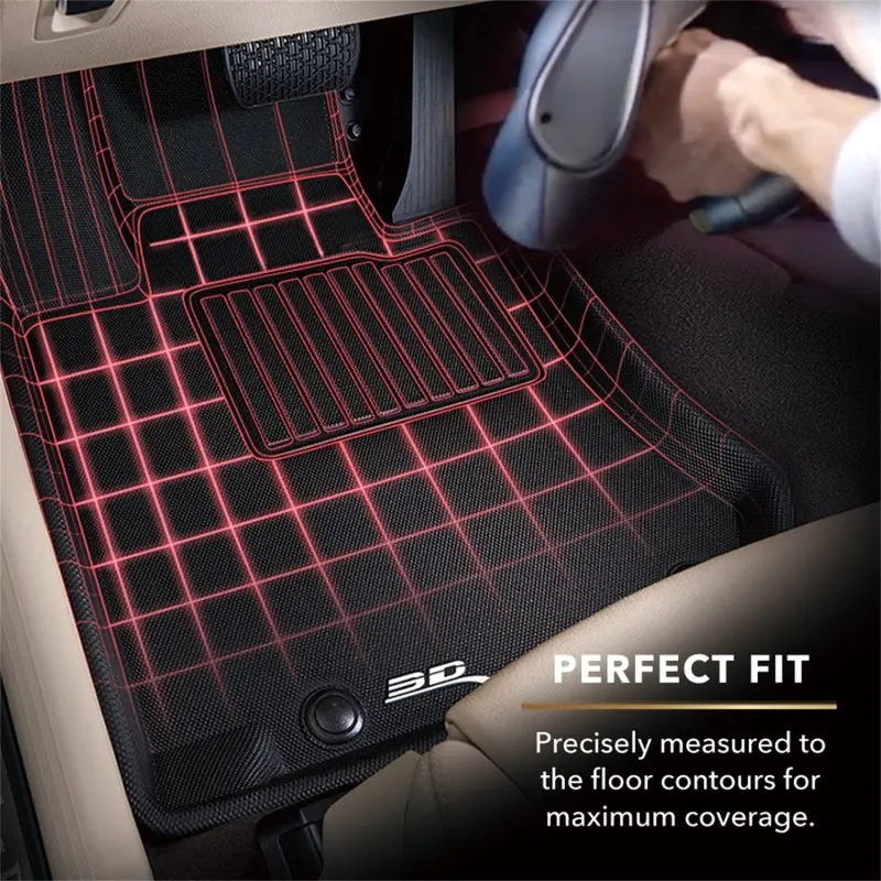 3D Maxpider 23-24 Kia Sportage Fwd Gas Kagu Black Floor Mat - Row 1/2 1